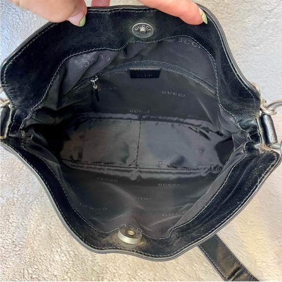 Gucci Bamboo Black Nylon Vintage 2-Way Shoulder Bag - Picture 14 of 16